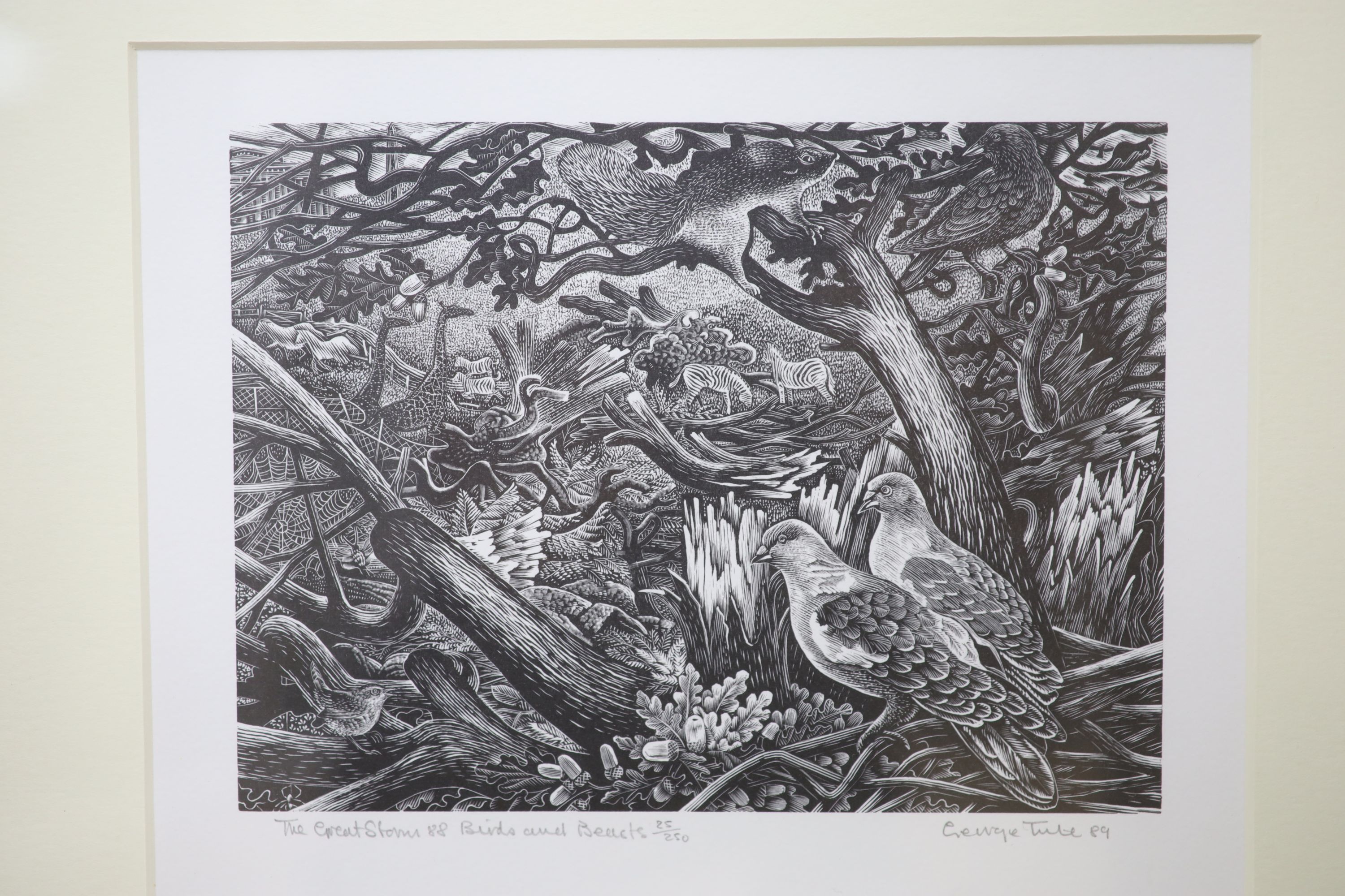 Seven assorted near contemporary wood engravings by George Tute, Monica Poole, Peter Reddick, Peter S. Smith, Claire Bulby and AC Garrett, largest 50 x 25cm